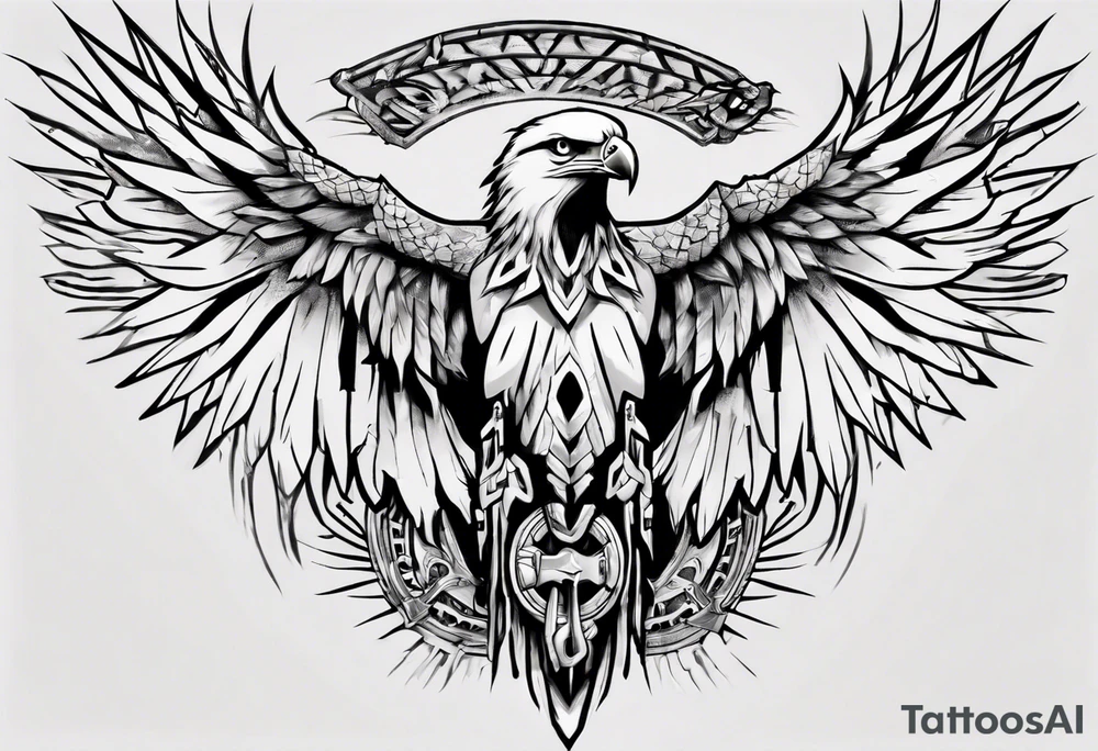 A white hawk as a warrior tattoo idea