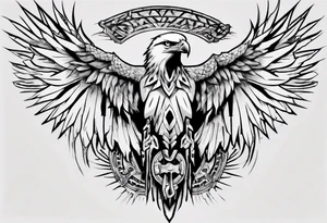 A white hawk as a warrior tattoo idea