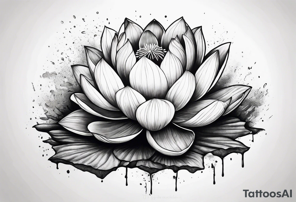 Lotus flower growing out of a pile of ashes tattoo idea