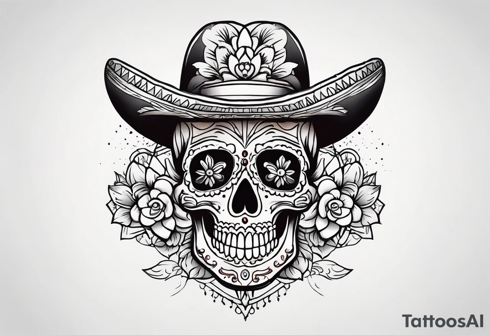 mexican skull tattoo idea