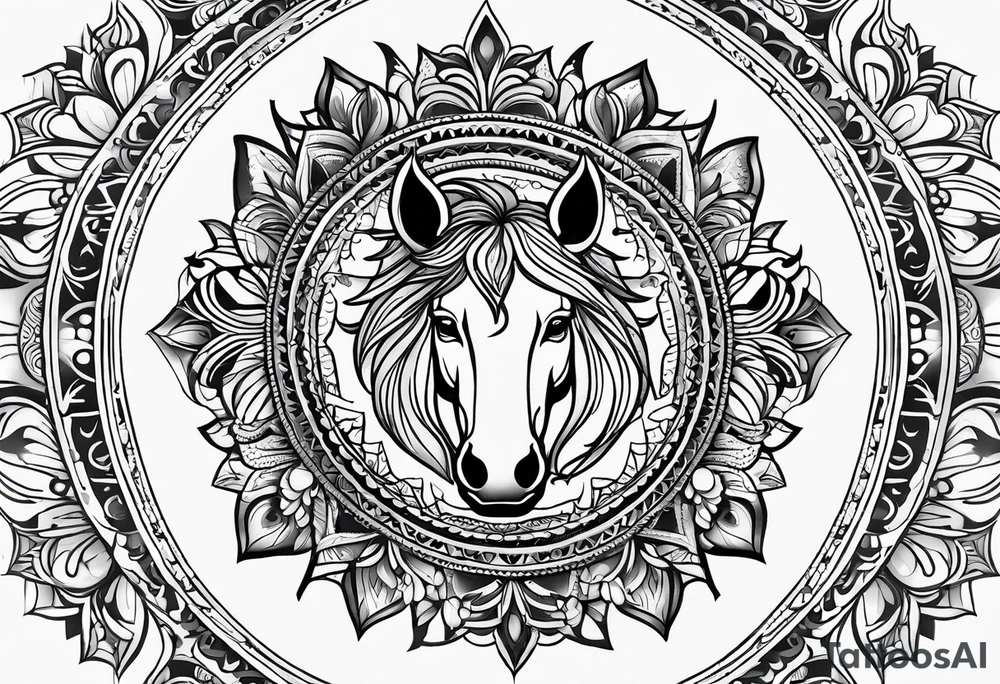 Pferd Mandala tattoo idea