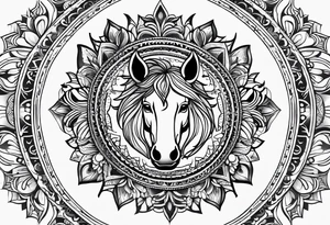 Pferd Mandala tattoo idea