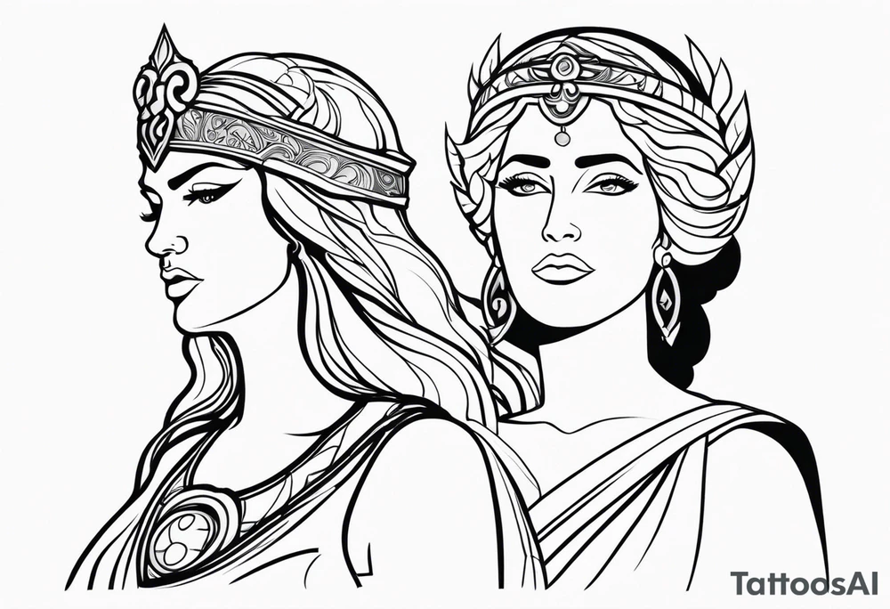 hera godess and zeus tattoo idea