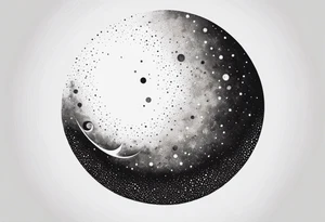 moon jupiter, white background, simple tattoo idea