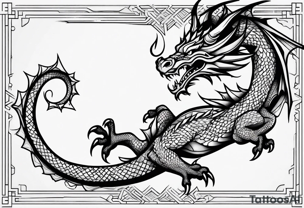 Dragon leg tattoo tattoo idea
