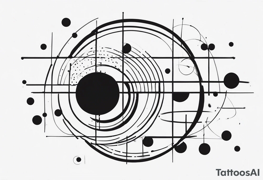 simple shape made from black dots and circles to go on upper arm/shoulder tattoo idea