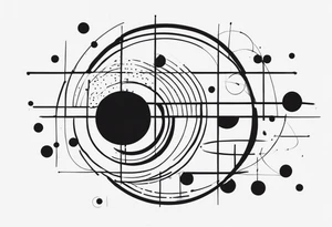 simple shape made from black dots and circles to go on upper arm/shoulder tattoo idea