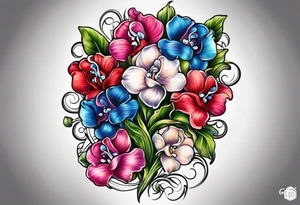 sweet peas design tattoo idea