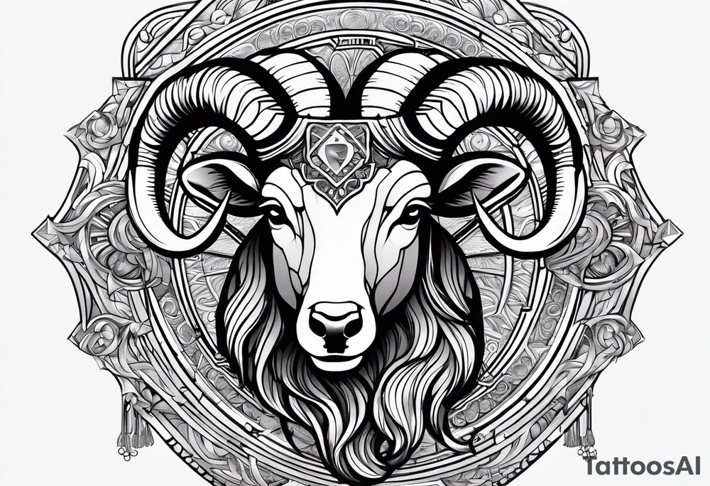 Aries power money influence evil tattoo idea