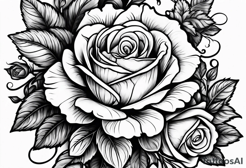Carnation and rose tattoo idea