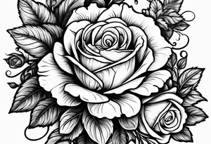 Carnation and rose tattoo idea