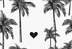 Cuba Royal palm trees making 
 a heart tattoo idea