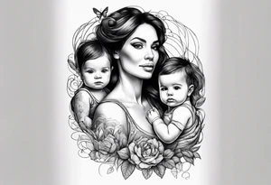Maman et ses deux bébés tattoo idea