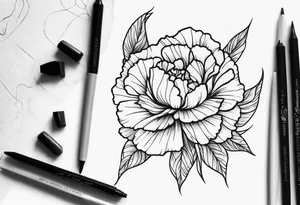 Carnation forearm sleeve tattoo idea