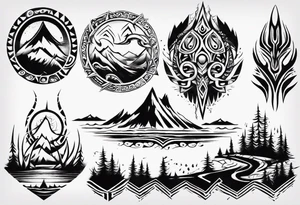 landscape tribal tattoo idea
