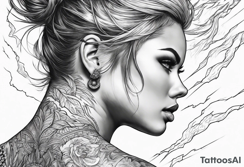 Lightning across the back tattoo idea