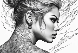 Lightning across the back tattoo idea