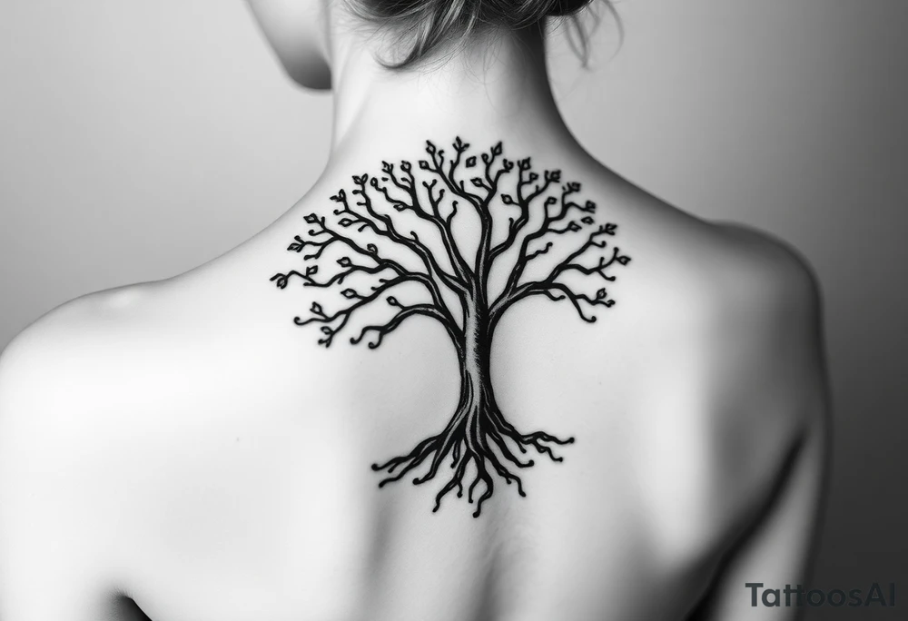 Classic scheme tree of life tattoo idea