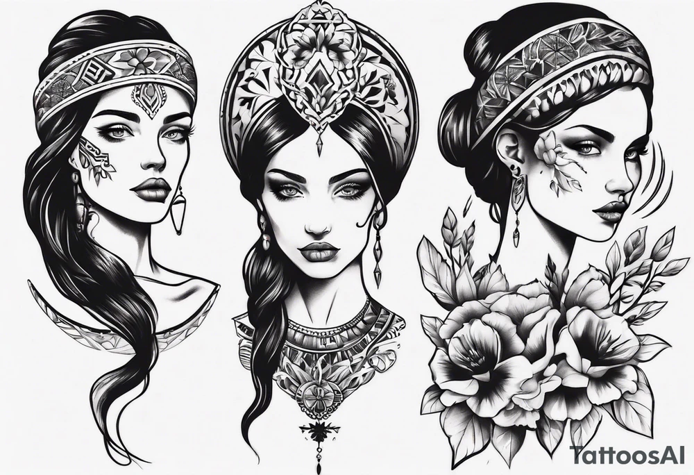 Beautiful Ukrainian Woman tattoo idea