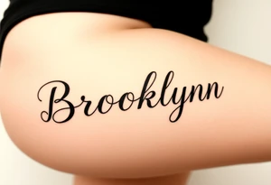 My daughter's name, Brooklynn, in cursive  font tattoo idea
