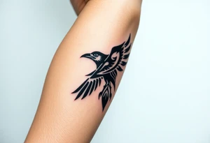 crow tribal tattoo idea