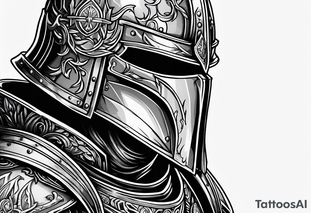 knight in heavy armor tattoo idea