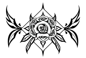 A lot of small roses in a diamond shape tattoo idea