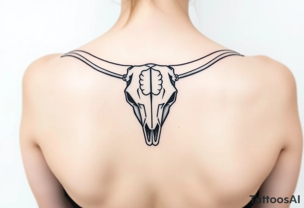 Longhorn skull with scales tattoo idea