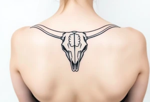 Longhorn skull with scales tattoo idea