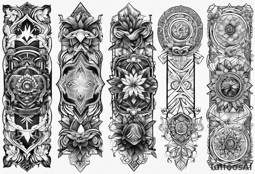 five long lines tattoo idea