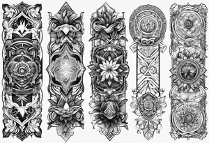 five long lines tattoo idea
