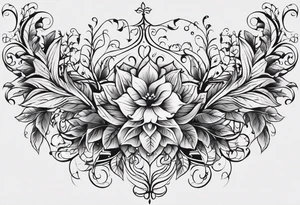 This tattoo will be on the back of the arm above the elbow. It will be the following numbers/coordinates: please add the nubers 31.8742° N, 91.1366° W, with simple ivy vines on both sides. tattoo idea