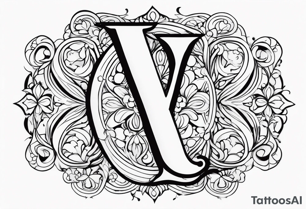 Letter Y combine with the letter D tattoo idea