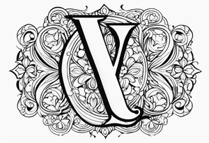 Letter Y combine with the letter D tattoo idea