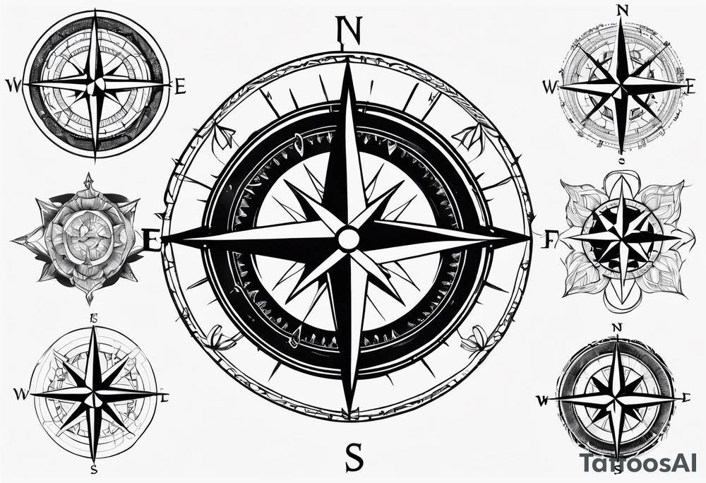 Compass map tattoo idea