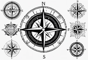 Compass map tattoo idea