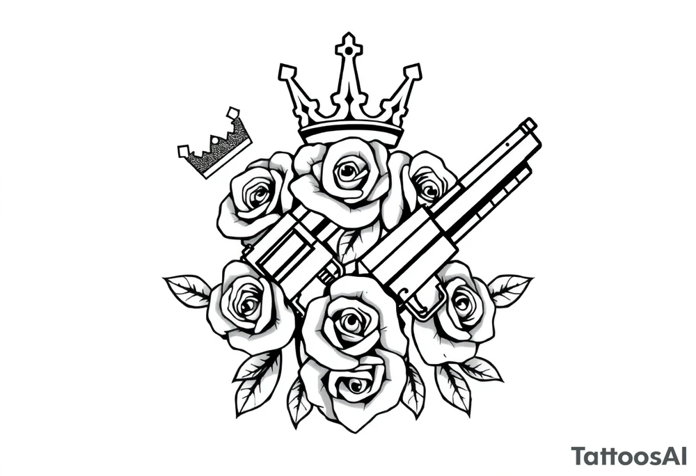 Crowns guns roses tattoo idea