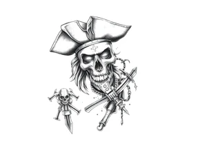 pirate theme sleeve tattoo idea
