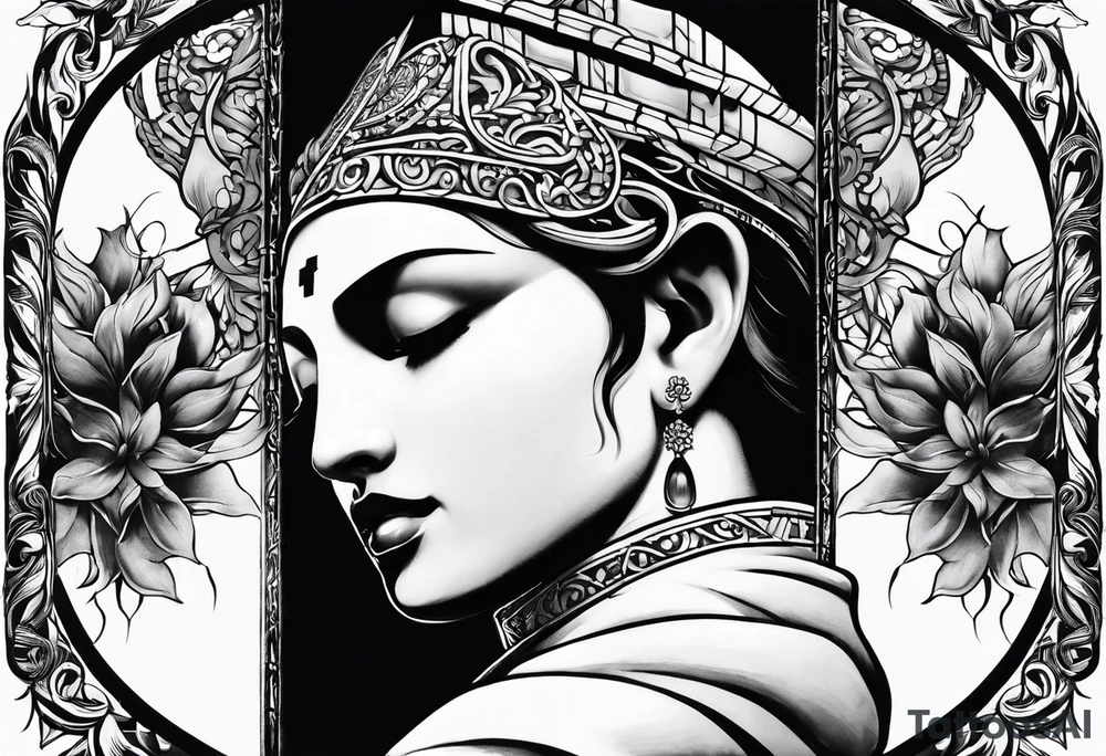 Need to make a cover up for a half sleeve for a male.  Want it to be religious tattoo idea