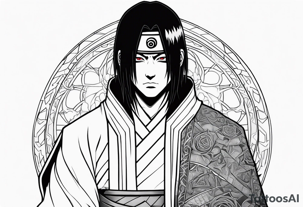 Itachi uchiha with ghost mask tattoo idea