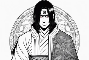Itachi uchiha with ghost mask tattoo idea