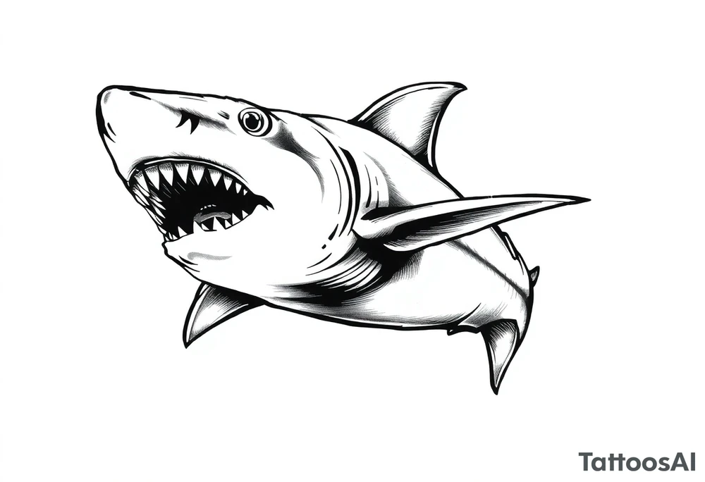 American traditional shark tattoo idea