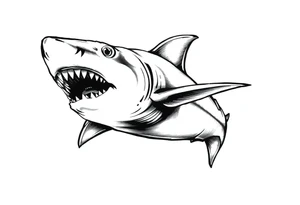 American traditional shark tattoo idea