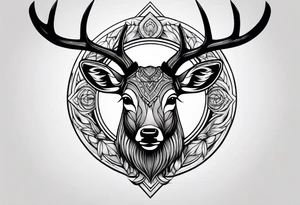 Recurve bow hunting deer tattoo idea