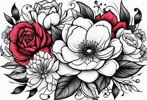 Arm sleeve dedicated to mom with multicolor flowers tattoo idea