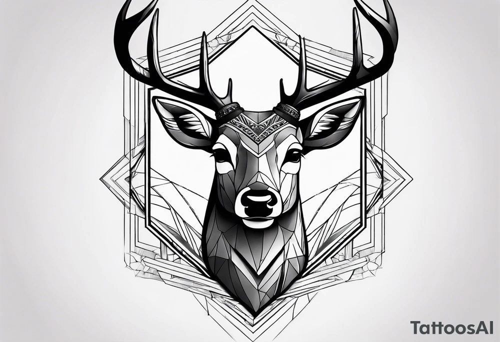 Deer with Jason mask tattoo idea