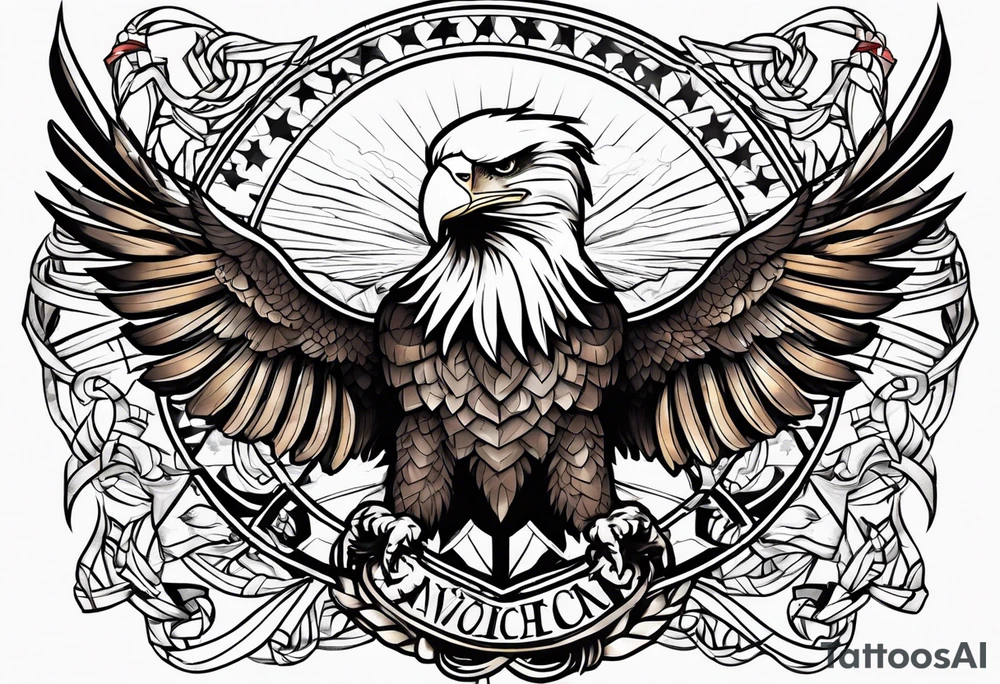 Eagle, flag, anchor tattoo idea