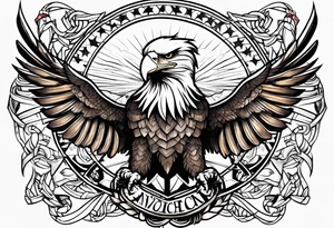 Eagle, flag, anchor tattoo idea