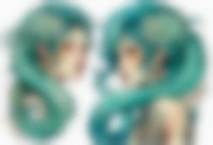 A beautiful lamia with turquois scales and teal hair. tattoo idea