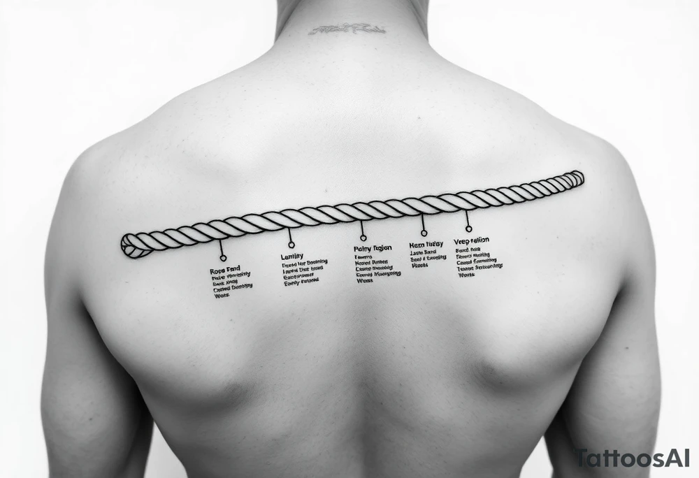 Rope timeline band life events after meeting my wife tattoo idea